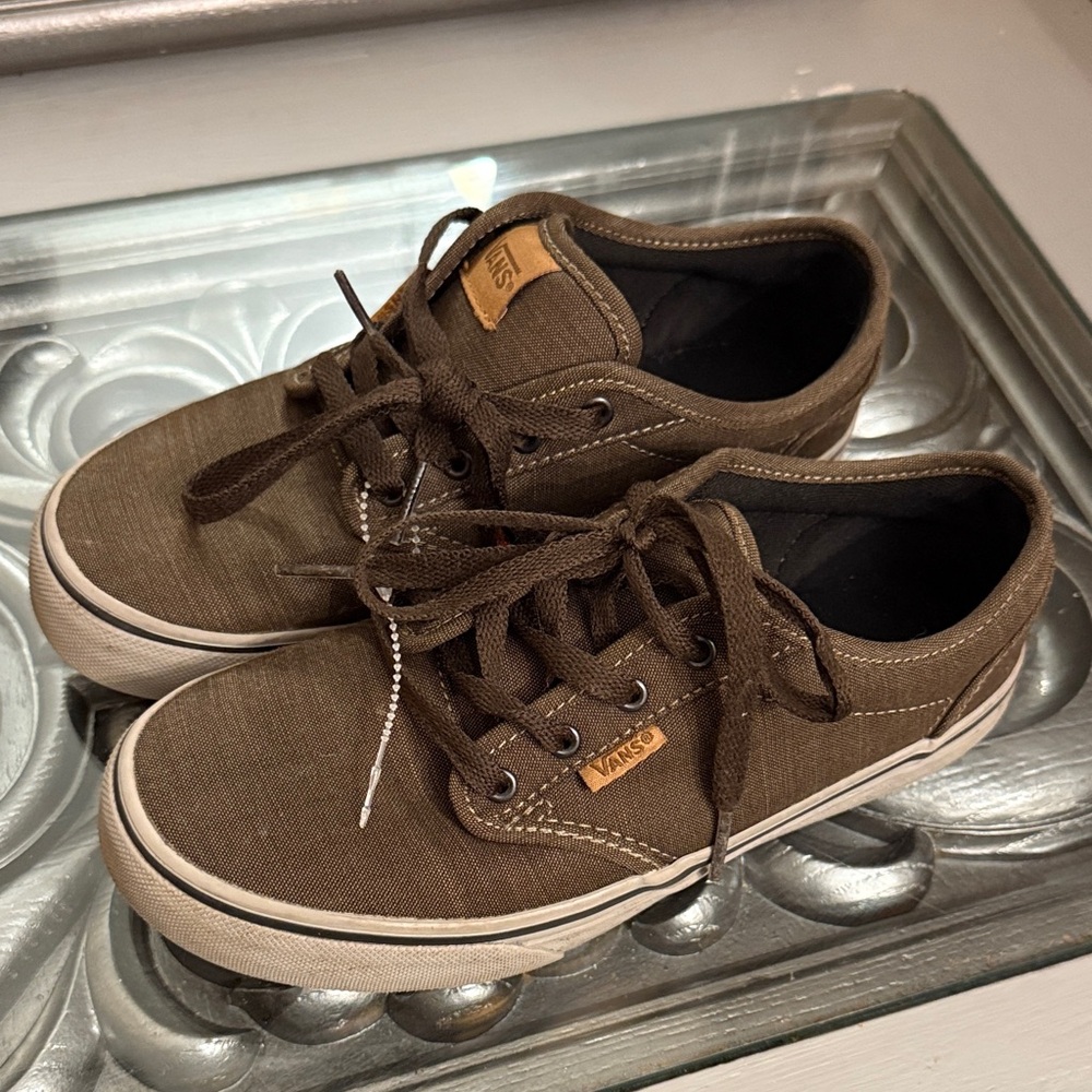 Vans 3.5 Boys Dark Brown Canvas Lace-Up Sneakers